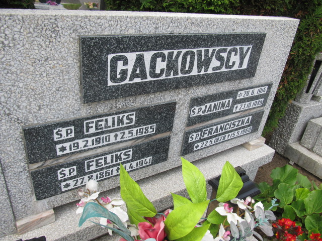 Feliks Gackowski 1861 Świecie - Grobonet - Wyszukiwarka osób pochowanych