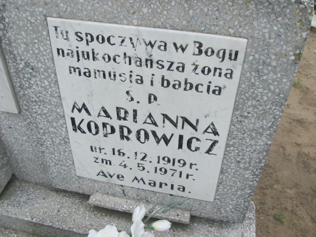 Marianna Koprowicz 1919 Świecie - Grobonet - Wyszukiwarka osób pochowanych