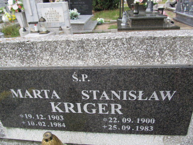 Marta Kriger 1903 Świecie - Grobonet - Wyszukiwarka osób pochowanych