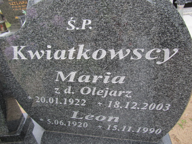 Maria Kwiatkowska 1922 Świecie - Grobonet - Wyszukiwarka osób pochowanych