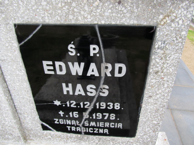 Edward Hass 1938 Świecie - Grobonet - Wyszukiwarka osób pochowanych